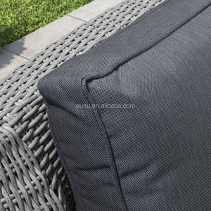 AUDU Ensemble de canapé d'angle rond d'extérieur Mobilier sectionnel moderne en rotin 8 places avec foyer - Product Image 3