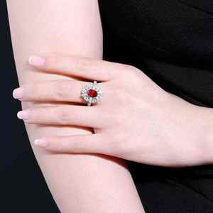 Anillo de joyería de lujo SGARIT, 31 piezas, 1.72 ct de diamante natural de Sudáfrica y 2.09 ct de rubí natural sin calentar color sangre de paloma, oro de 18k - Product Image 5
