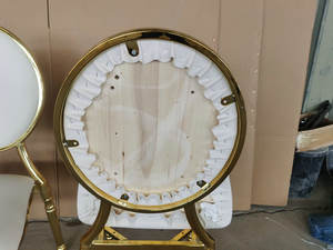 Preço barato Atacado Evento De Luxo Rodada Back Design Gold party Aço Inoxidável Cadeira De Casamento Do Hotel - Product Image 3