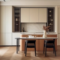 Buffet de cuisine contemporain en bois massif réglable sur mesure avec rangement, meuble de service, vente en gros, usine OEM
