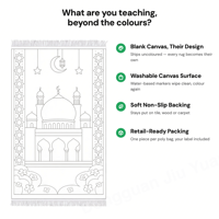 Coffret Cadeau Ramadan pour Entreprises : Tapis de Prière à Colorier pour Enfants, Ensemble Islamique pour l'Aïd, Personnalisable avec Logo, Vente en Gros