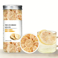 Gefreeze-droogde citroen fruitthee schijfjes, pittige citrus smaak, rijk aan vitamine C, cafeïnevrije fruitinfusie, aangepast etiket