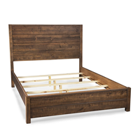 Ensemble de chambre à coucher moderne et décontracté en bois massif, taille Queen, en noyer, fabrication OEM, meubles de chambre à coucher pour la maison, Vietnam, MD01