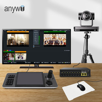 Système de caméra de conférence IP PoE Anywii, ensemble de commutateurs vidéo multi-caméras pour diffusion en direct NDI PTZ avec fonction de vote