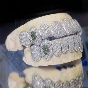 Grillz uniques en argent sterling 925 avec diamants Moissanite pour hommes et femmes – Bijoux de luxe personnalisés pour la bouche, accessoires de mode - Product Image 3