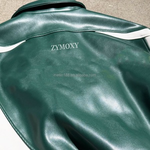 Custom Clothing Manufacturer Leather <b>Jacket</b> Vintage Streetwear <b>Zip</b> <b>up</b> <b>Jacket</b> With Lining Cotton Pu Leather <b>Jacket</b> - Product Image 4