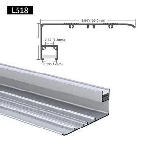 Lámparas Led de aluminio de extrusión de canal de aluminio para escaleras, 100x38MM, color negro, venta al por mayor