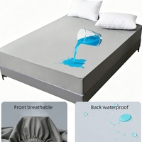 Drap-housse imperméable en polyester en tissu pongé, diverses couleurs, pour appartement, fourniture d'usine