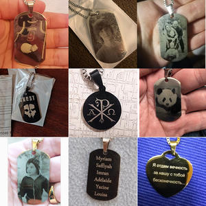 Fashion Jewelry <b>Necklace</b> for Couples Stainless Steel Disc Laser Engraving <b>Picture</b> Twist Chain Pendant - Product Image 5