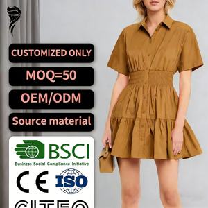 ชุดเดรสผู้หญิงสไตล์วินเทจ รุ่นใหม่ล่าสุดสำหรับฤดูร้อน แขนสั้นทรงหลวม กระโปรงแบบคลาสสิก - Product Image 1