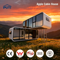 Cabane préfabriquée modulaire Festive Apple Cabin de 26 m² avec salle de bain, prête pour hôtel ou complexe hôtelier