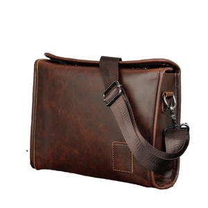 Sacs à bandoulière et sacs messager vintage pour hommes en PU Crazy Horse à double fermeture, de haute qualité, durables et imperméables - Product Image 2