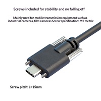 Kabel Data USB2.0 ke Type-C untuk Kamera Industri dengan Sekrup Pengunci Panel Tetap, Fleksibel Tinggi, Rantai Tarik, Tembaga Terlindungi