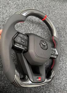 Volante de Fibra de Carbono para Toyota GR <span class=keywords><strong>Supra</strong></span> A90, Empuñadura de Alcántara con Pantalla Digital y Luces de Cambio - Product Image 5