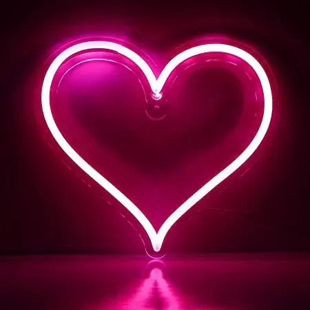 Tira de luces de neón de color rosa abierto, decoración de señal de neón de corazón para boda, 1 ud.