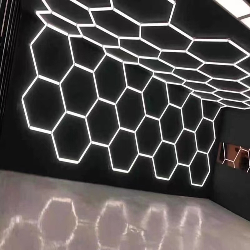 Deformable Led Garage Lights Working Light Hanging Hexagon Detailing Led Home Hexagon Ceiling Garage Light