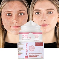 Hydratant Visage Éclaircissant et Unifiant au Niacinamide, Arbutine et Rose, à base de Champignons Fermentés, Correcteur de Taches Brunes