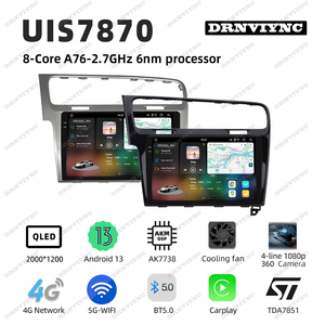 Écran Voiture 10.36" Android 13 UIS7870 2K avec GPS DSP CarPlay Auto Stéréo Lecteur Vidéo Radio pour Volkswagen <span class=keywords><strong>VW</strong></span> Golf 7 2013-2017 - Product Image 2