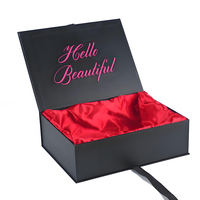 Caja de Cartón de Lujo Personalizada para Extensiones de Cabello Humano con Cinta de Satén, Caja de Regalo para Pelucas, Caja para Accesorios para el Cabello