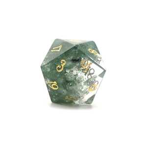 OEM ODM Bajo MOQ Juego de 10 dados poliédricos de piedra de cristal con fuente dorada personalizada para juegos de rol DND, grabados, para regalos - Product Image 3