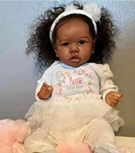 Herstellung von hochwertigem lockigem Haar Schöne Afro amerikaner Kleinkind Hübsches Schwarzes Mädchen Model Reborn Dolls - Product Image 3