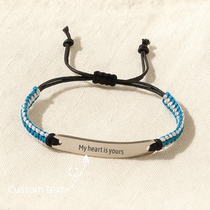 Pulsera de Acero Inoxidable Tejida a Mano con Cordón Negro Ajustable y Diseño de Paracord Colorido, Estilo Deportivo Casual Unisex - Product Image 3
