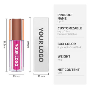 Nouveau brillant à lèvres transparent OEM sans cruauté animale, tubes de rouge à lèvres or <span class=keywords><strong>rose</strong></span>, brillant à lèvres végétalien longue tenue scintillant repulpant, marque privée - Product Image 4