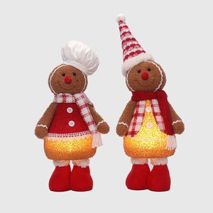 ตุ๊กตาขนมปังขิง LED น่ารัก แบบตั้งได้ ชุด 2 ชิ้น แสงไฟอบอุ่น ตกแต่งบ้านช่วงคริสต์มาส - Product Image 1