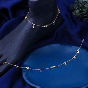Chaîne de cheville élégante avec perles, bijou de mode délicat, chaîne de cheville perlée stylée, accessoire cadeau tendance - Product Image 2