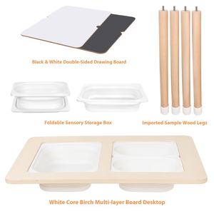 Ensemble de chaises de table sensorielles en <span class=keywords><strong>bois</strong></span> multifonctionnel pour l'interaction parent-enfant Éducation précoce Formation au sable Meubles pour enfants - Product Image 4