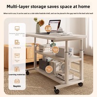 Bureau d'ordinateur portable réglable en hauteur pour lit, idéal pour étudiants paresseux en dortoir, table basse de chevet simple