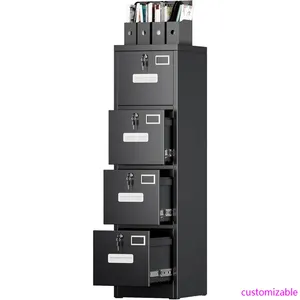Archivador Metálico Vertical Moderno con 4 Cajones y Cerradura para Oficina y Hogar, Tamaño A4/Legal, con Porta Tarjetas <span class=keywords><strong>de</strong></span> Visita, Origen Estadounidense, Enviado por Correo - Product Image 1
