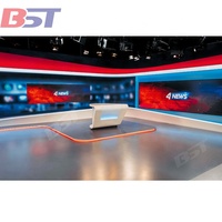Table de diffusion radio personnalisée en pierre artificielle blanche avec éclairage LED