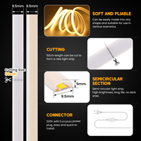 220V COB LED bande lumineuse haute luminosité 288LEDs/m RA90 lampe extérieure Flexible ruban néon étanche avec gradateur prise d'alimentation ue