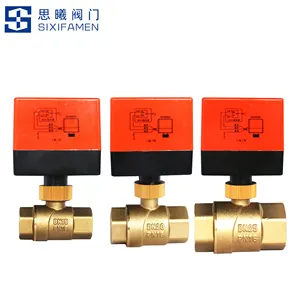 AC220v DC24V Dn15-dn25 1/2 "- 1" Caliber Full Bore Two-way Valve Brass Three-wire Two-control Ball Valve Motorized Ball Valve