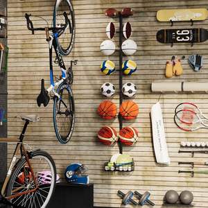 Estante de Metal <span class=keywords><strong>desmontable</strong></span> de 8 niveles montado en la pared para baloncesto, soporte de fútbol <span class=keywords><strong>Vertical</strong></span>/Horizontal DIY 1/2/3/4, soporte de fútbol de 14 bolas - Product Image 3