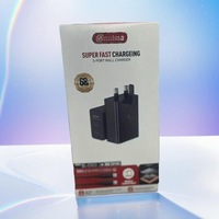 Cargador de tres puertos de 68W con doble tipo C para Samsung S22 S21 Note20 Pd cabezal de carga rápida 5V/3A QC3.0 uso de auriculares