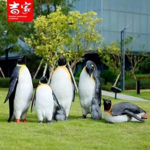 Sculpture d'ornement de pingouin réaliste faite à la main pour l'extérieur, modèle animal lumineux en fibre de verre pour aquariums et projets immobiliers - Product Image 4