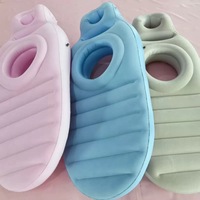 En stock YUCALO YH-1009 Coussin gonflable ovale en PVC floqué 28x64x8 pouces 0,28 mm d'épaisseur pour femmes enceintes pour soulager les douleurs abdominales