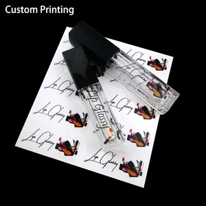 Tubo <span class=keywords><strong>de</strong></span> brillo <span class=keywords><strong>de</strong></span> labios autoadhesivo personalizado, <span class=keywords><strong>número</strong></span> inferior, etiquetas transparentes, lápiz labial, brillo <span class=keywords><strong>de</strong></span> labios, cosméticos - Product Image 3