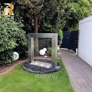 Fontaine cascade moderne en acier inoxydable RELONG, sculpture d'art métallique, design personnalisé pour parc et jardin extérieur - Product Image 2