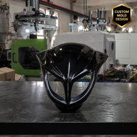 Carénage avant en plastique noir brillant pour scooter et VTT, avec ouvertures symétriques en forme de larme pour phare, pièce de carrosserie moulée par injection, OEM
