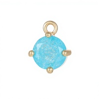 Pendentifs en laiton coloré effet craquelé, plaqués or 14K, formes rondes, cœur, goutte d'eau, carrées, ovales, breloques pour la fabrication de bijoux DIY