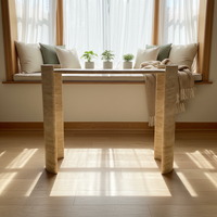 Dougbuild Muebles Personalizados: Diseño y Fabricación Integral de Mesas de Entrada de Travertino Natural de 18 mm de Espesor