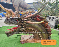 Modèle de dragon animatronique réaliste pour la décoration de parc, statue de tête de dragon, fabrication sur mesure