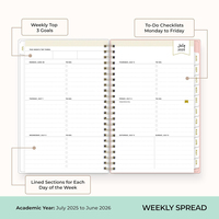 Agenda Personalizada A5 Ecológica con Encuadernación en Espiral, Organizador Diario, Semanal y Mensual, Libreta de Presupuesto y Finanzas, Sin Fecha