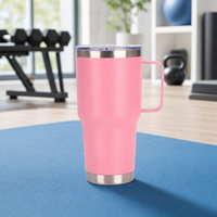 Tasse à café isotherme en acier inoxydable 20oz 30oz OEM ODM, gobelet de voyage à double paroi avec poignée métallique, idéal pour un cadeau