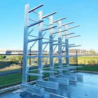 Sistema de Estanterías Cantilever Industriales de Una Sola Cara con Diseño Personalizado, Estanterías de Acero de Alta Resistencia con Recubrimiento en Polvo, Ajustables para Almacenamiento Prolongado