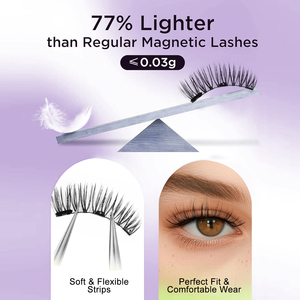 2 paires de cils magnétiques naturels sans colle, véganes, réutilisables, faux cils magnétiques, marque privée avec applicateur - Product Image 4