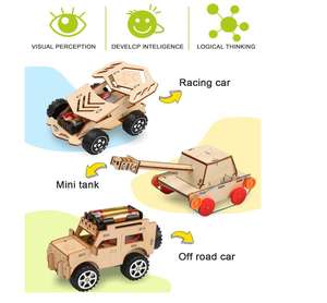 <span class=keywords><strong>5</strong></span> in 1 kit di stelo per bambini progetti di costruzione di scienze in legno modello di kit di auto, giocattoli 3D <span class=keywords><strong>puzzle</strong></span> mestieri educativi regali - Product Image 2